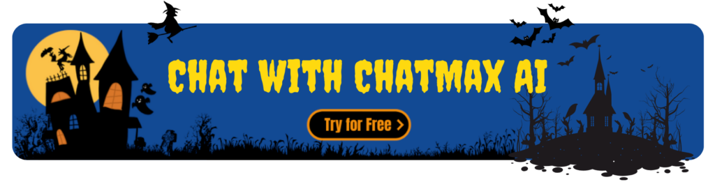 Chat with ChatMax AI, halloween banner