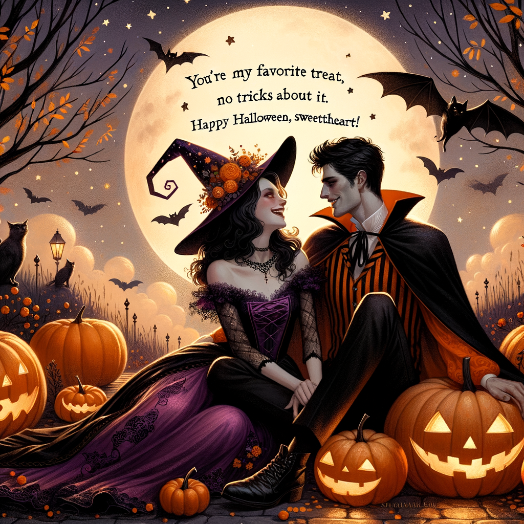 Create a Halloween Card with Halloween Wishes for Lovers via ChatMax