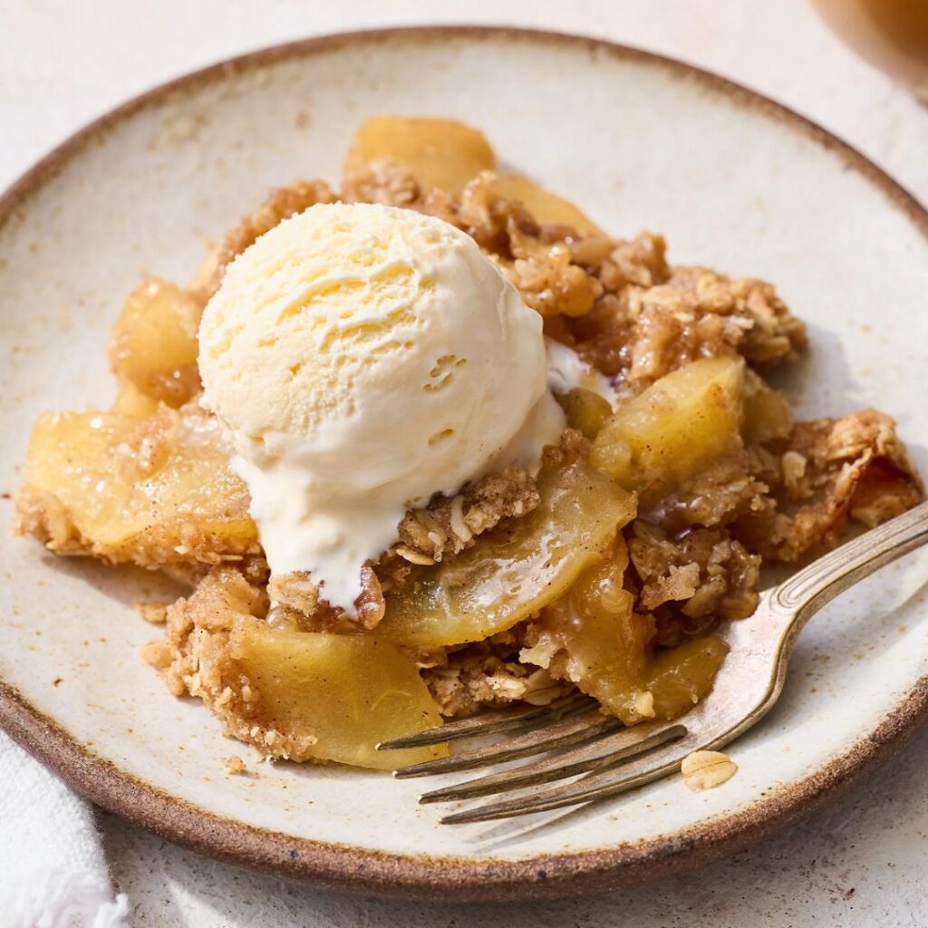 Apple Crisp with Ice Cream