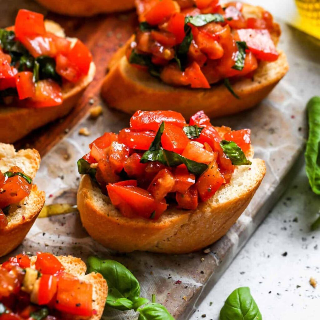 thanksgiving dinner, Bruschetta with Tomato and Basil