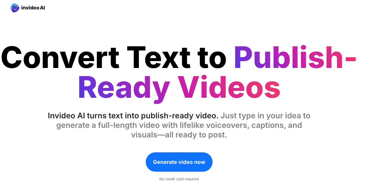 Invideo AI Text to Video