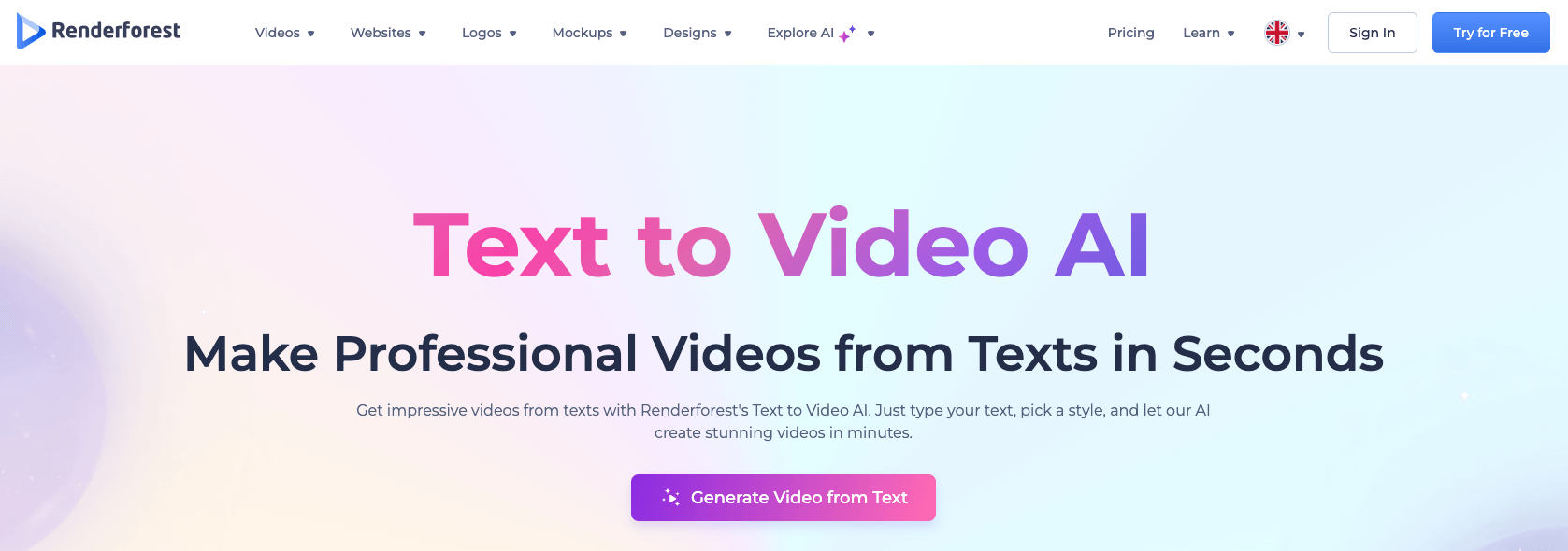 Renderforest AI Text to Video