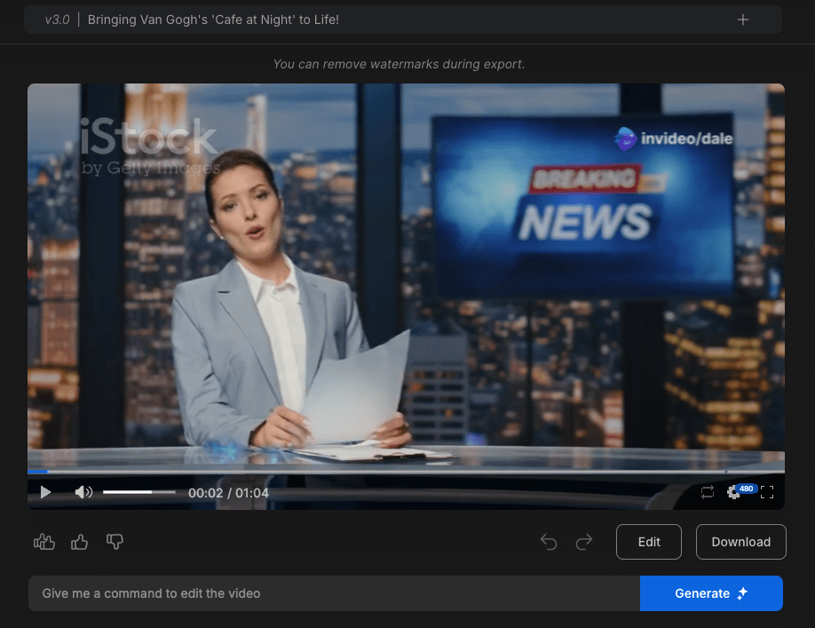 Text to Video Generated by Invideo AI