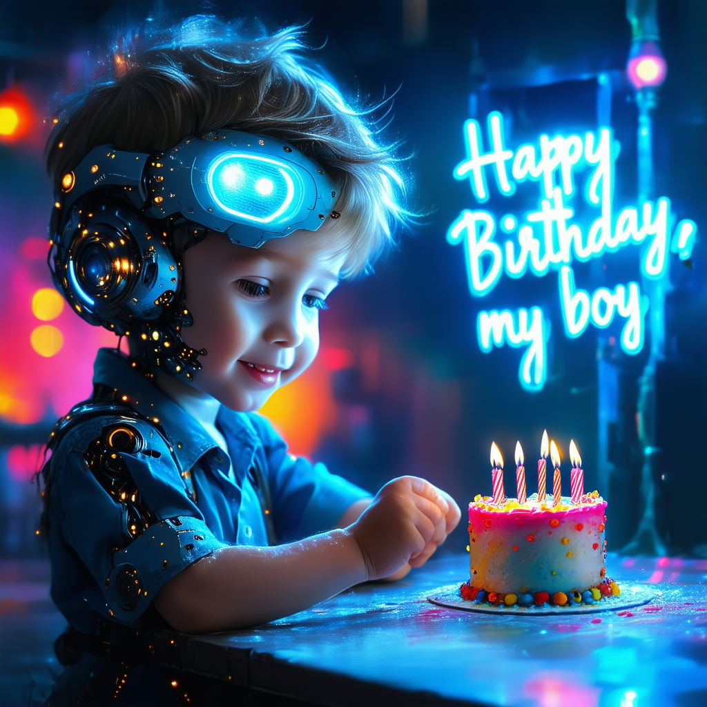 Create a Birthday Card with Blessing Birthday Wishes for Son via ChatMax