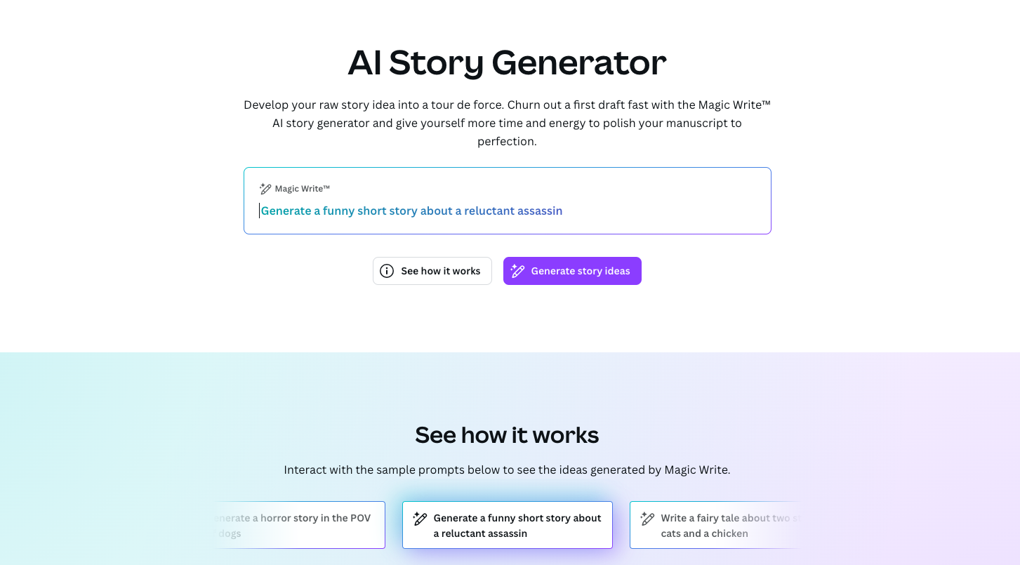 canva ai story generator