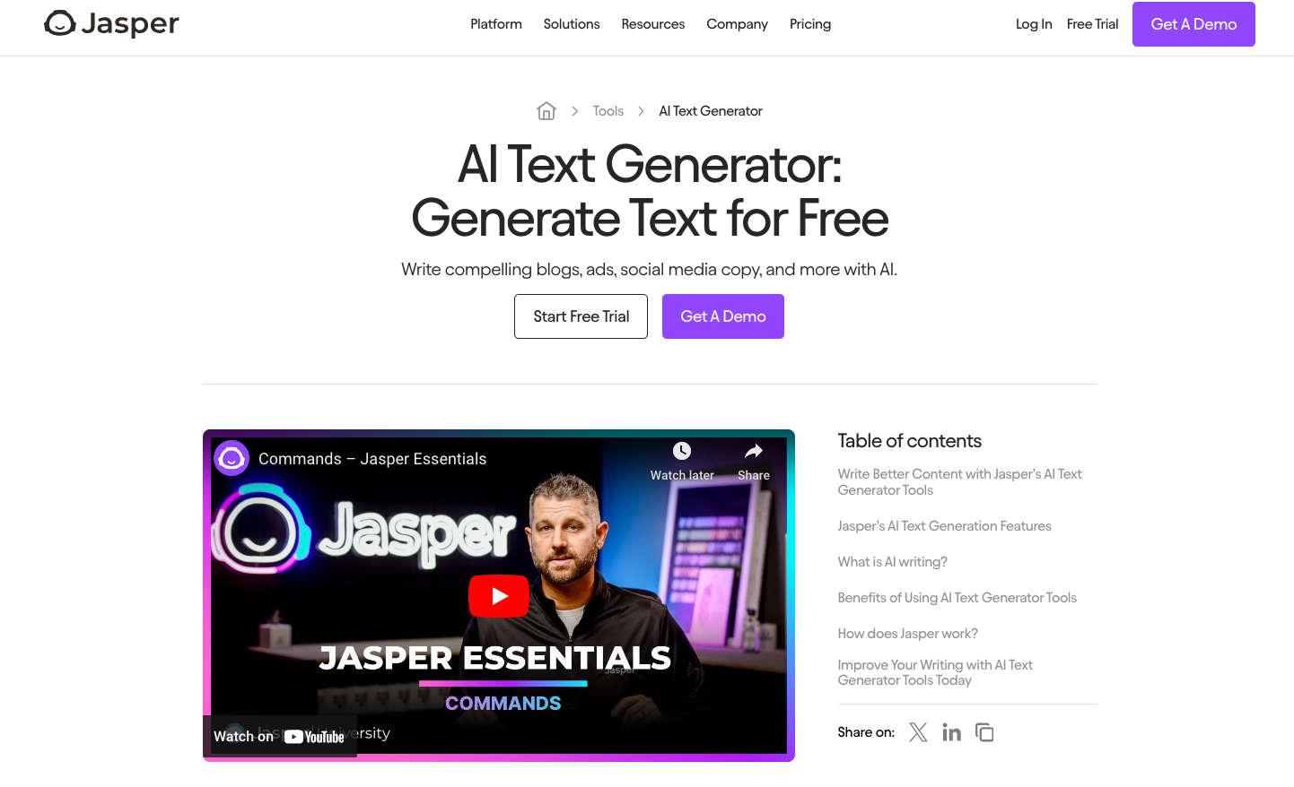 jasper ai text generator