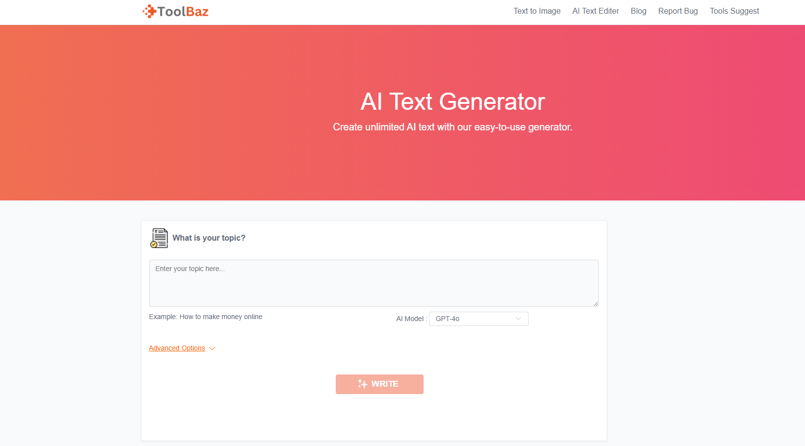 toolbaz ai text generator